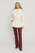 Isabel Fur Trim Coat in Pearl, additional view, The Noli Shop