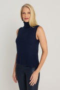 Ramona Cashmere Sleeveless Sweater - Navy