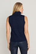 Ramona Cashmere Sleeveless Sweater - Navy