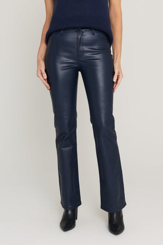 Aria Coated Flare Jean - Navy