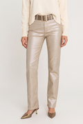 Aria Coated Flare Jean - Champagne
