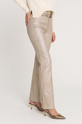 Aria Coated Flare Jean - Champagne