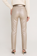 Aria Coated Flare Jean - Champagne