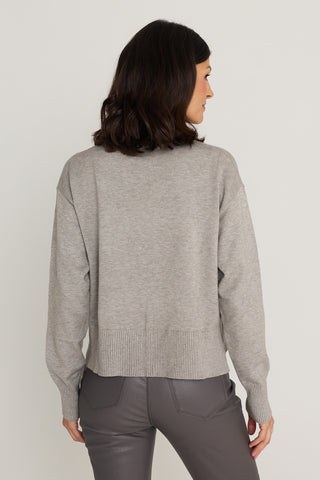 Gia Sweater in Mist Grey, additional view, The Noli Shop