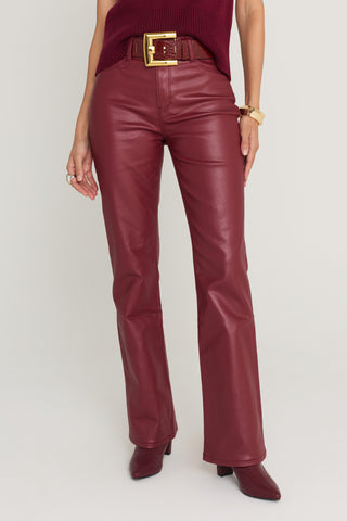 Aria Coated Flare Jean in Merlot, The Noli Shop