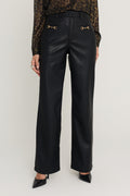 Iman Leather Horsebit Pant in Black, The Noli Shop