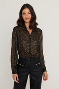 Ana Chiffon Blouse in Leopard Foil, The Noli Shop