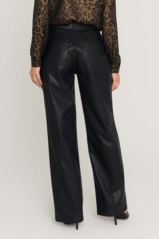 Iman Leather Horsebit Pant in Black, additional view, The Noli Shop