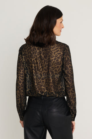 Ana Chiffon Blouse in Leopard Foil, additional view, The Noli Shop