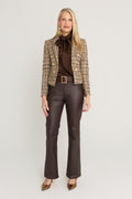 Gabrielle Double Breasted Tweed Blazer in Latte Multi, additional view, The Noli Shop