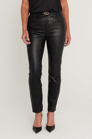 Elaine Coated Skinny Jean in Black, The Noli Shop