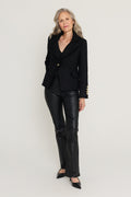 Giselle Single Breasted Tweed Blazer - Black