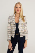 Gabrielle Double Breasted Tweed Blazer in Ecru Multi, The Noli Shop