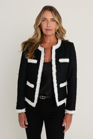Julia Tweed Jacket - Black/White