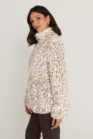 Antonia Belted Fur Jacket - Lynx