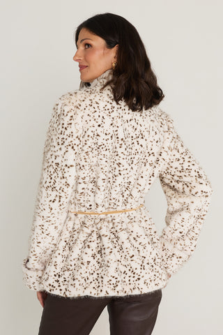 Antonia Belted Fur Jacket - Lynx