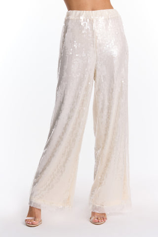 Alba Sequin Pant - Pearl