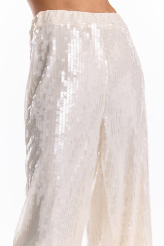 Alba Sequin Pant - Pearl