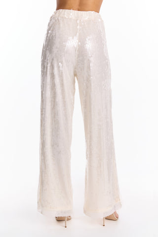 Alba Sequin Pant - Pearl