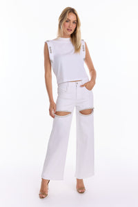 Ivanka Crystal Jean - White