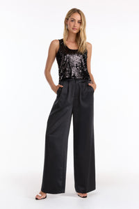 Sophia Sequin Tank - Black