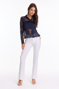 Vienna Lace Blouse - Navy