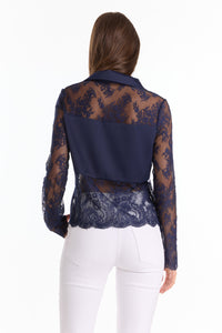 Vienna Lace Blouse - Navy