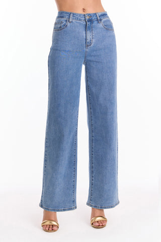 Dahlia High Rise Relaxed Jean - Medium Blue