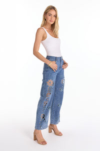 Zenya Crystal High Rise Jean - Medium Blue