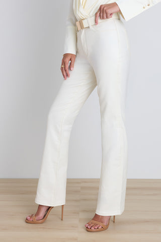 Aria Coated Flare Jean - Vanilla