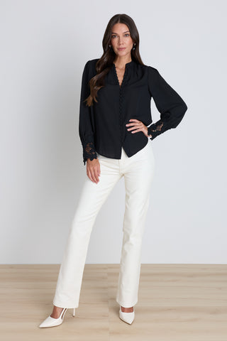 Blake Lace Sleeve Blouse - Black