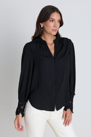 Blake Lace Sleeve Blouse - Black