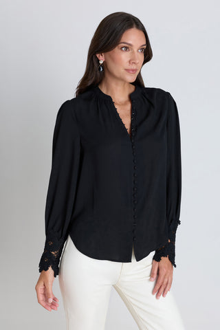 Blake Lace Sleeve Blouse - Black