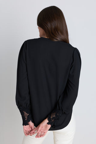 Blake Lace Sleeve Blouse - Black
