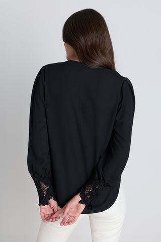 Blake Lace Sleeve Blouse - Black