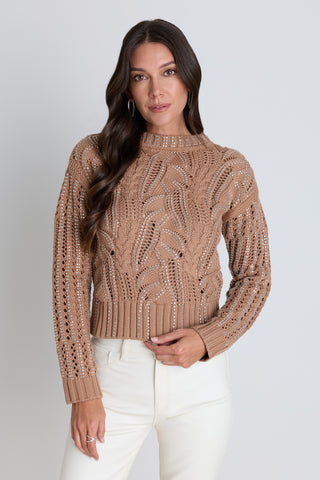 Elea Crystal Sweater - Mocha