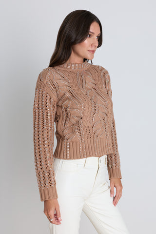Elea Crystal Sweater - Mocha