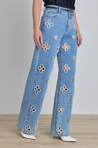 Kaia Pearl High Rise Jean - Medium Blue