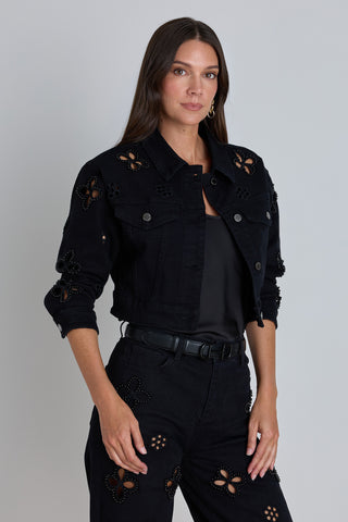 Kaia Pearl Jean Jacket - Black