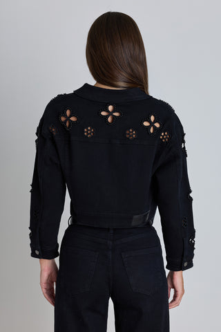 Kaia Pearl Jean Jacket - Black