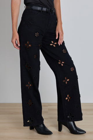 Kaia Pearl High Rise Jean - Black