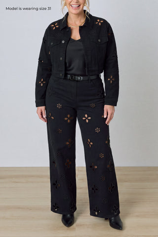 Kaia Pearl High Rise Jean - Black