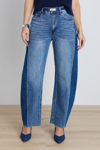 Selena Barrel Jean - Medium Blue