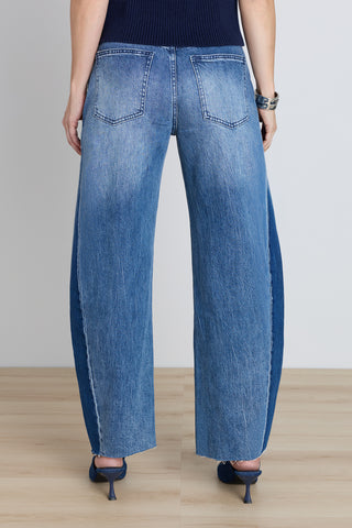 Selena Barrel Jean - Medium Blue