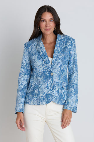 Marie Single Breasted Blazer - Crystal Snake