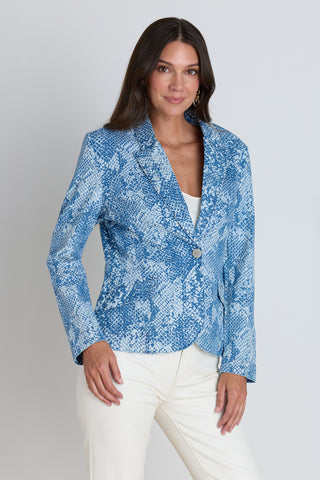 Marie Single Breasted Blazer - Crystal Snake