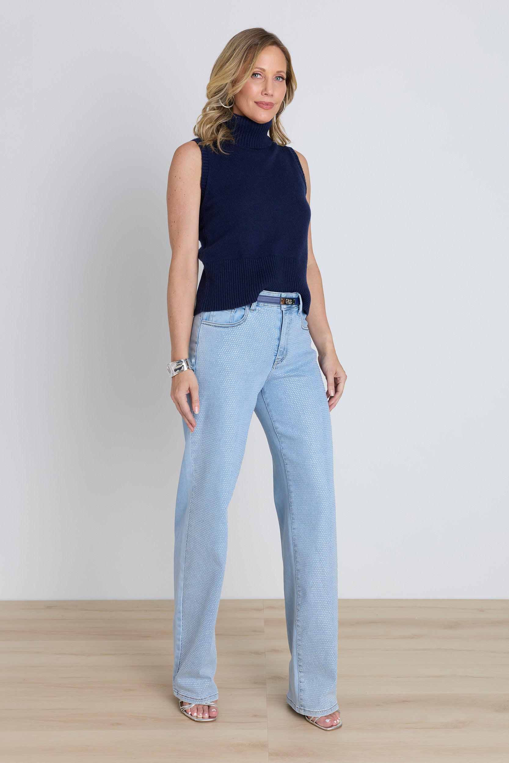 Medium Blue Crystal Jeans for Women | The Noli Shop