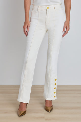 Veronica Button Jean - Ivory