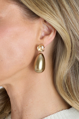 Crystal Drop Statement Earrings - Champagne