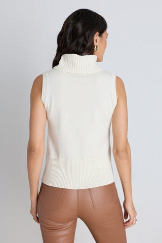 Ramona Cashmere Sleeveless Sweater - Pearl